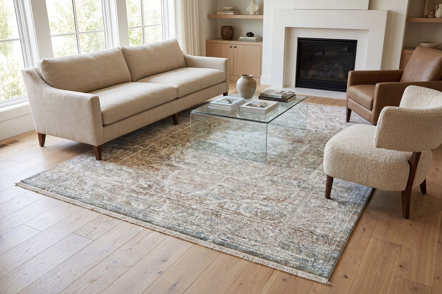 Flare 14743-815 Beige/Ivory/Blue Area Rug