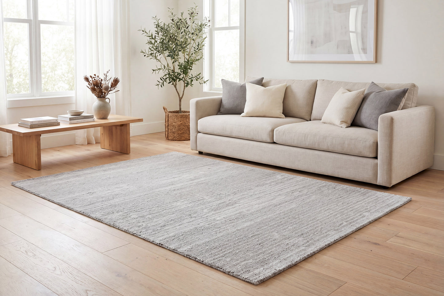 Forever 7660-119 White/Silver Area Rug