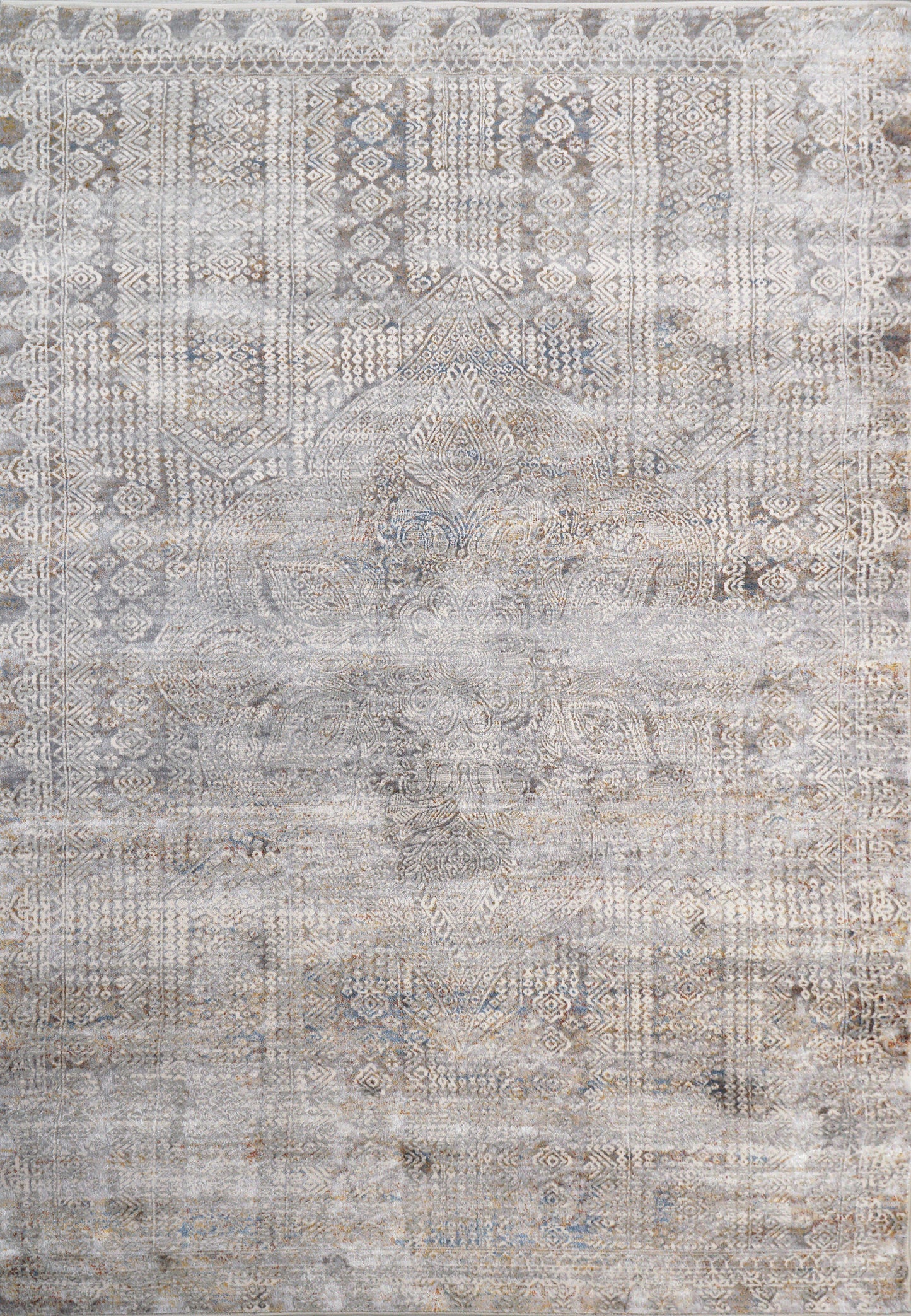 Gold 1361-915 Grey/Ivory/Navy Area Rug