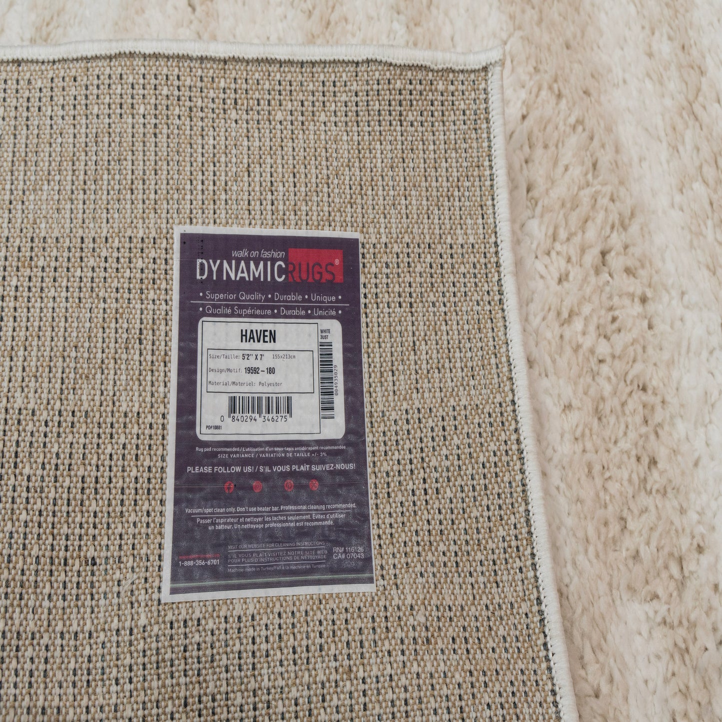 Haven 19592-180 Ivory/Beige Area Rug