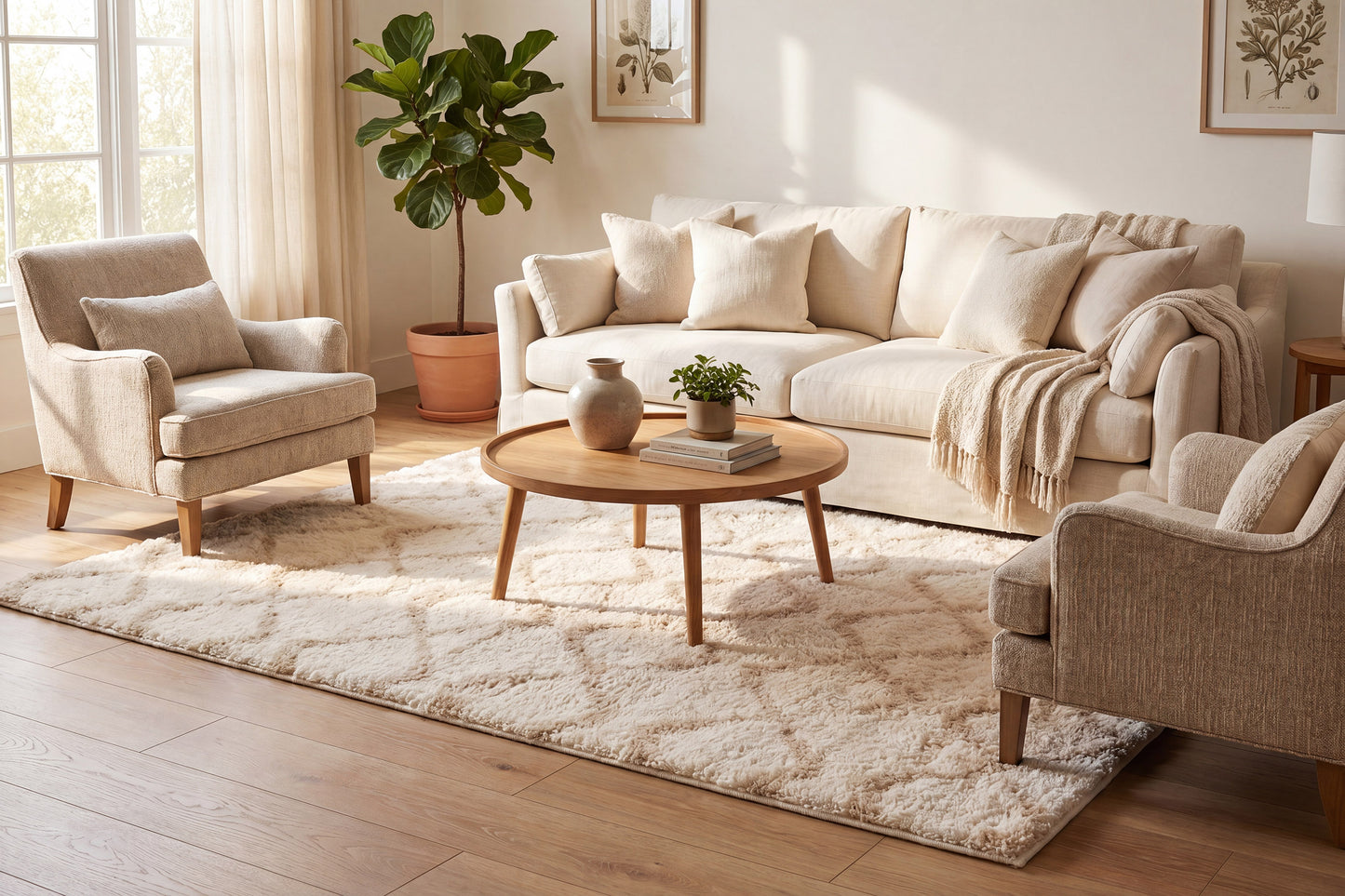 Haven 19590-180 Ivory/Beige Area Rug