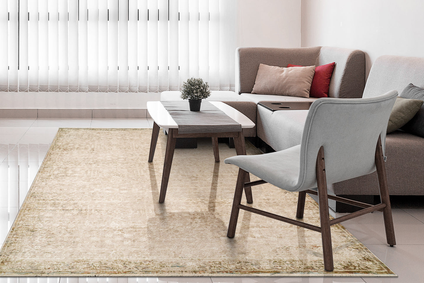 Hudson 1460-810 Beige/Cream Area Rug