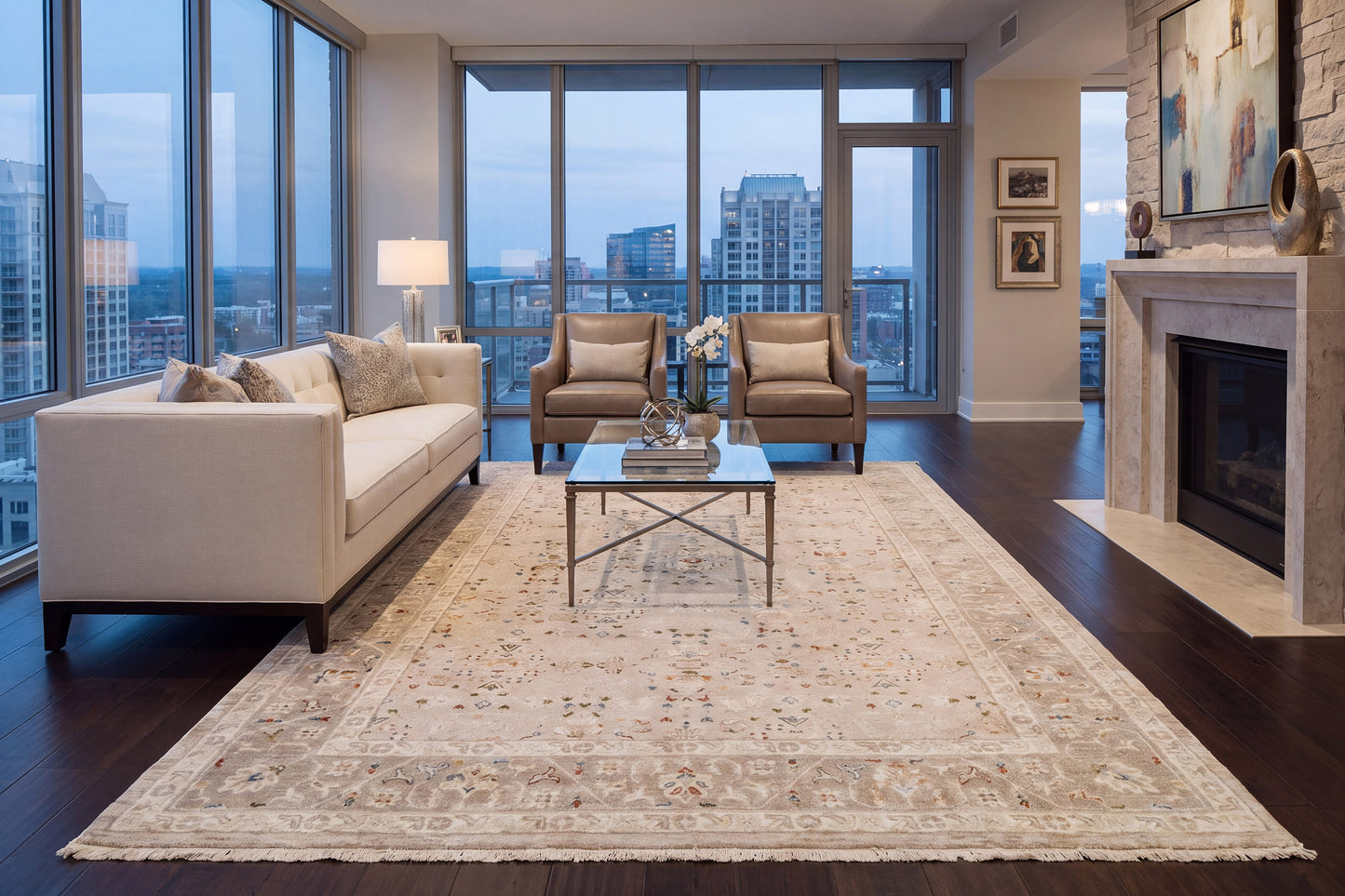 Hudson 1451-880 Beige/Dark Beige Area Rug
