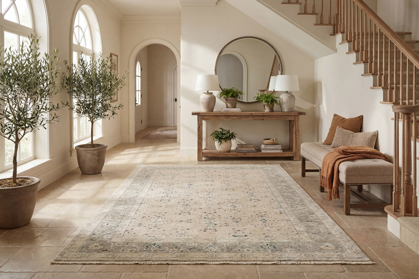 Hudson 1451-890 Beige/Grey Area Rug