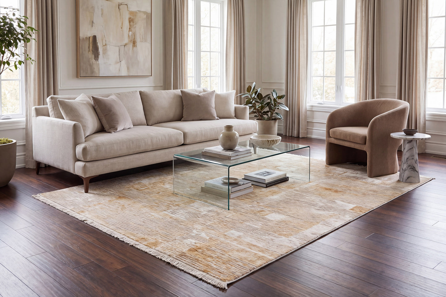 Hudson 1454-700 Gold Area Rug