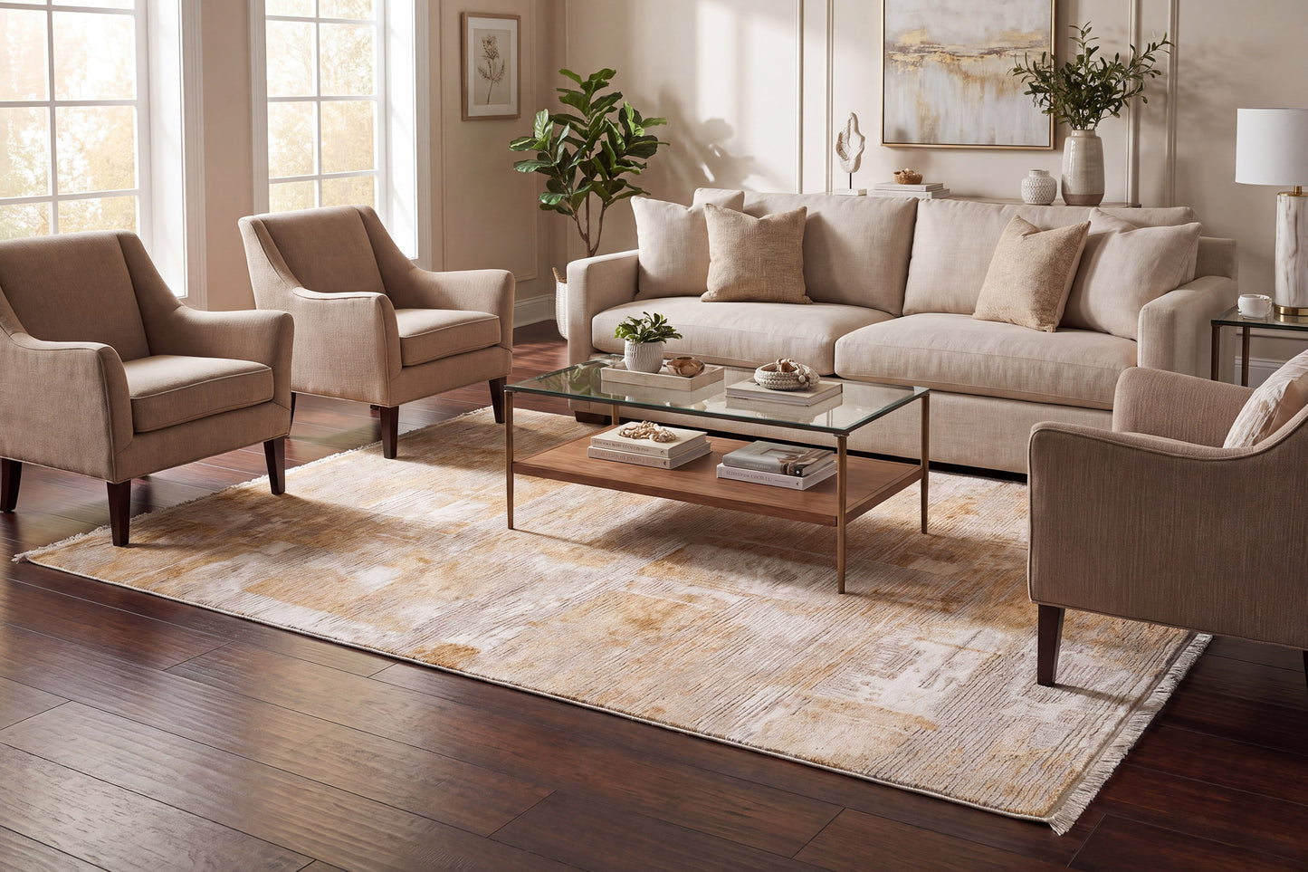 Hudson 1454-700 Gold Area Rug