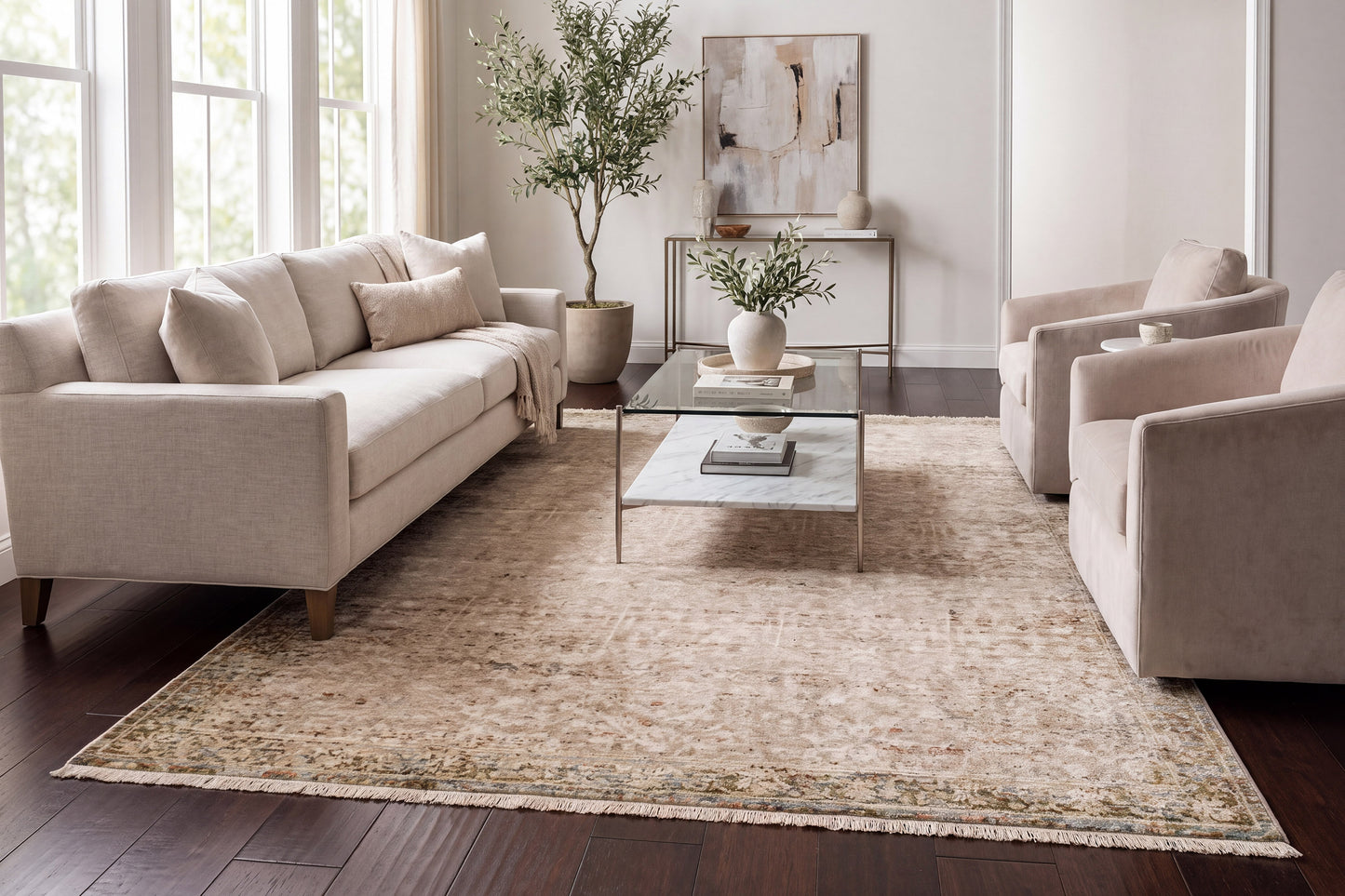 Hudson 1460-810 Beige/Cream Area Rug