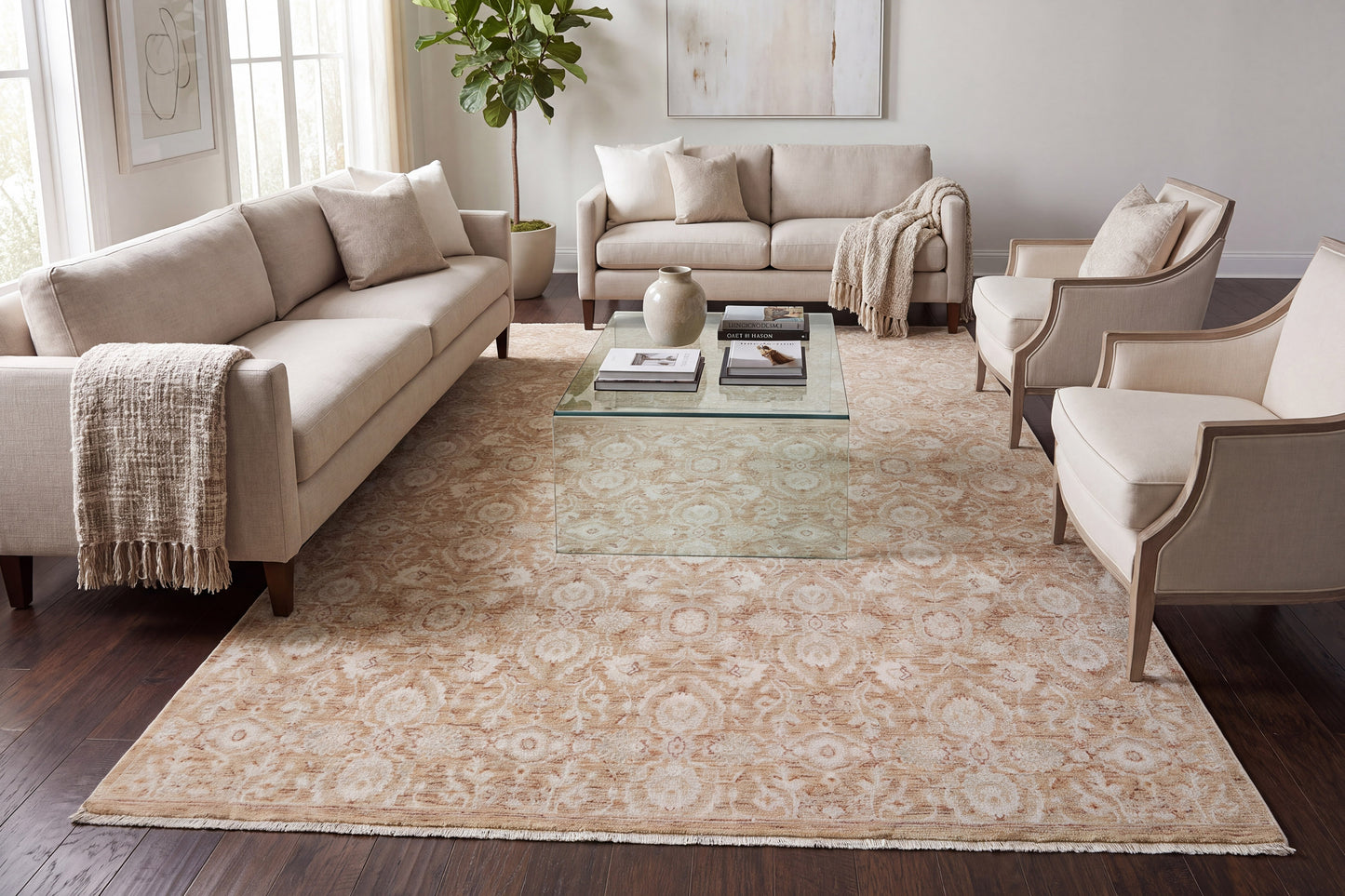Hudson 1480-710 Gold/Cream Area Rug