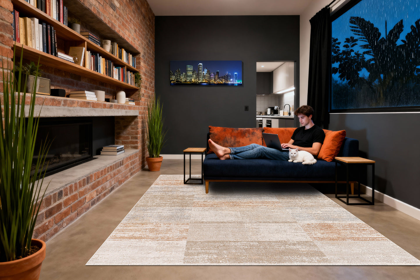 Irving 15551-186 Cream/Beige/Rust Area Rug