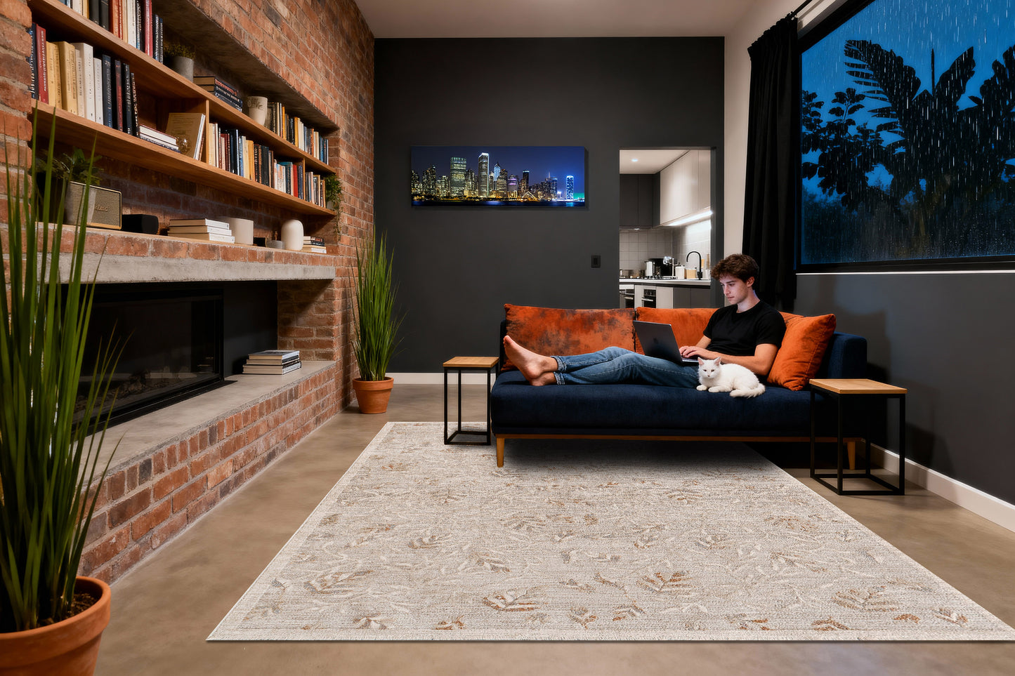 Irving 15555-186 Cream/Beige/Rust Area Rug