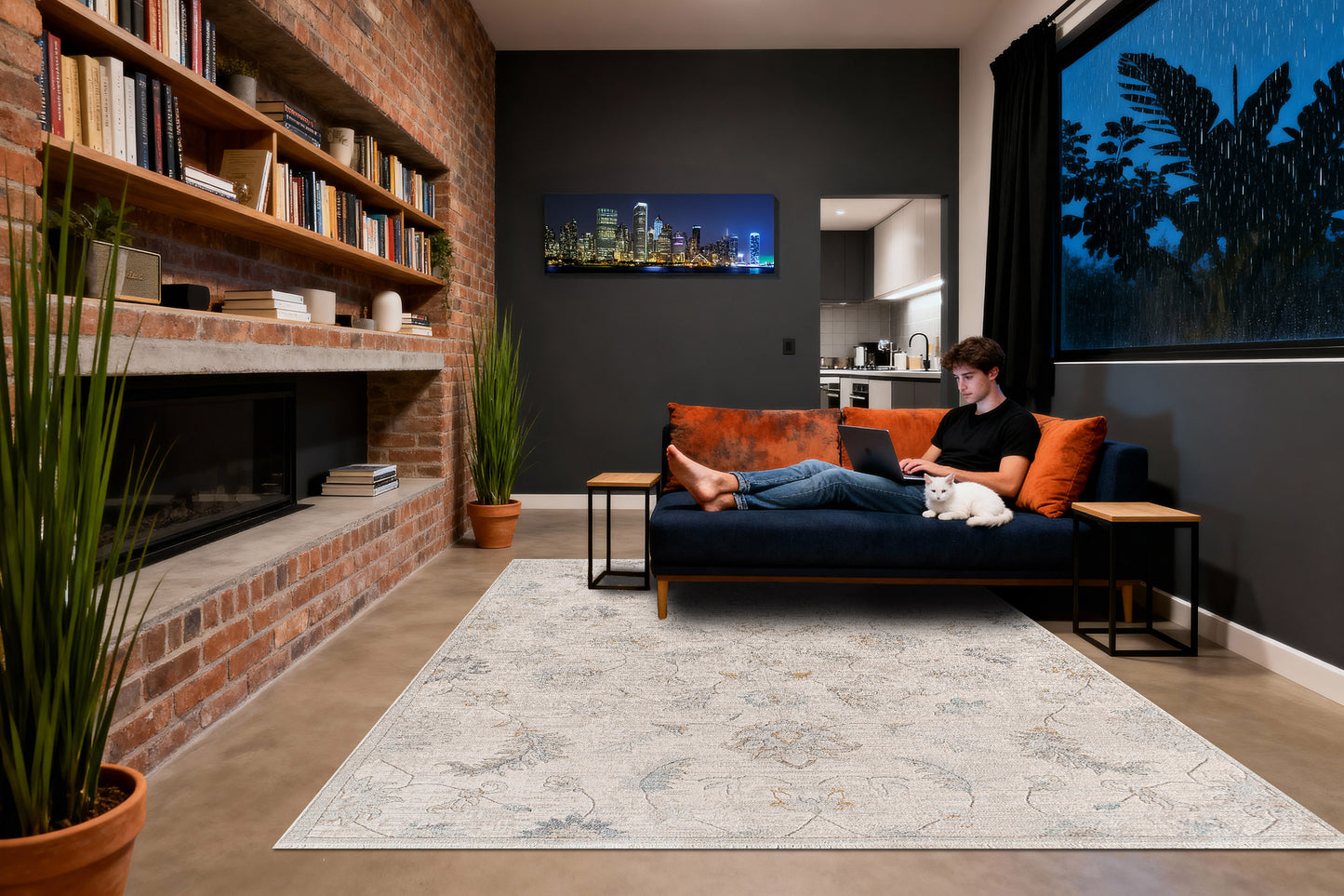 Irving 15557-199 Cream/Multi Area Rug