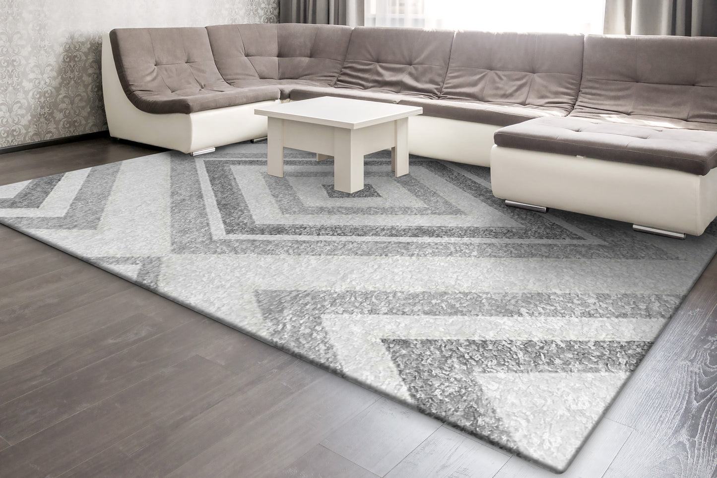 Jasmine Shaggy 3261-190 Cream/Grey Area Rug