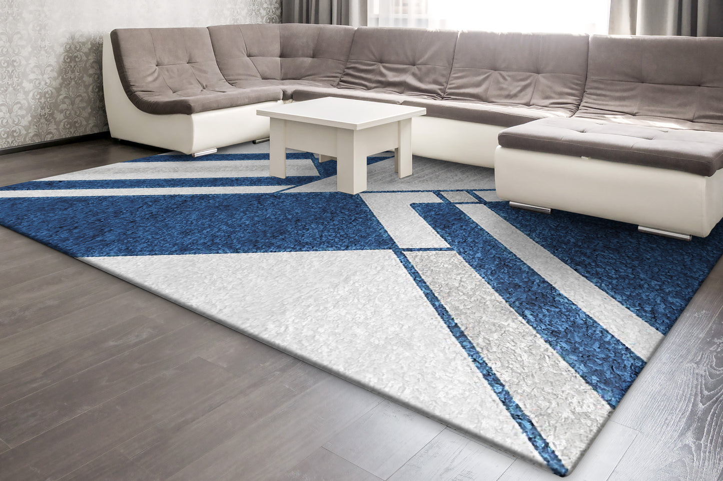 Jasmine Shaggy 3269-570 Navy Area Rug