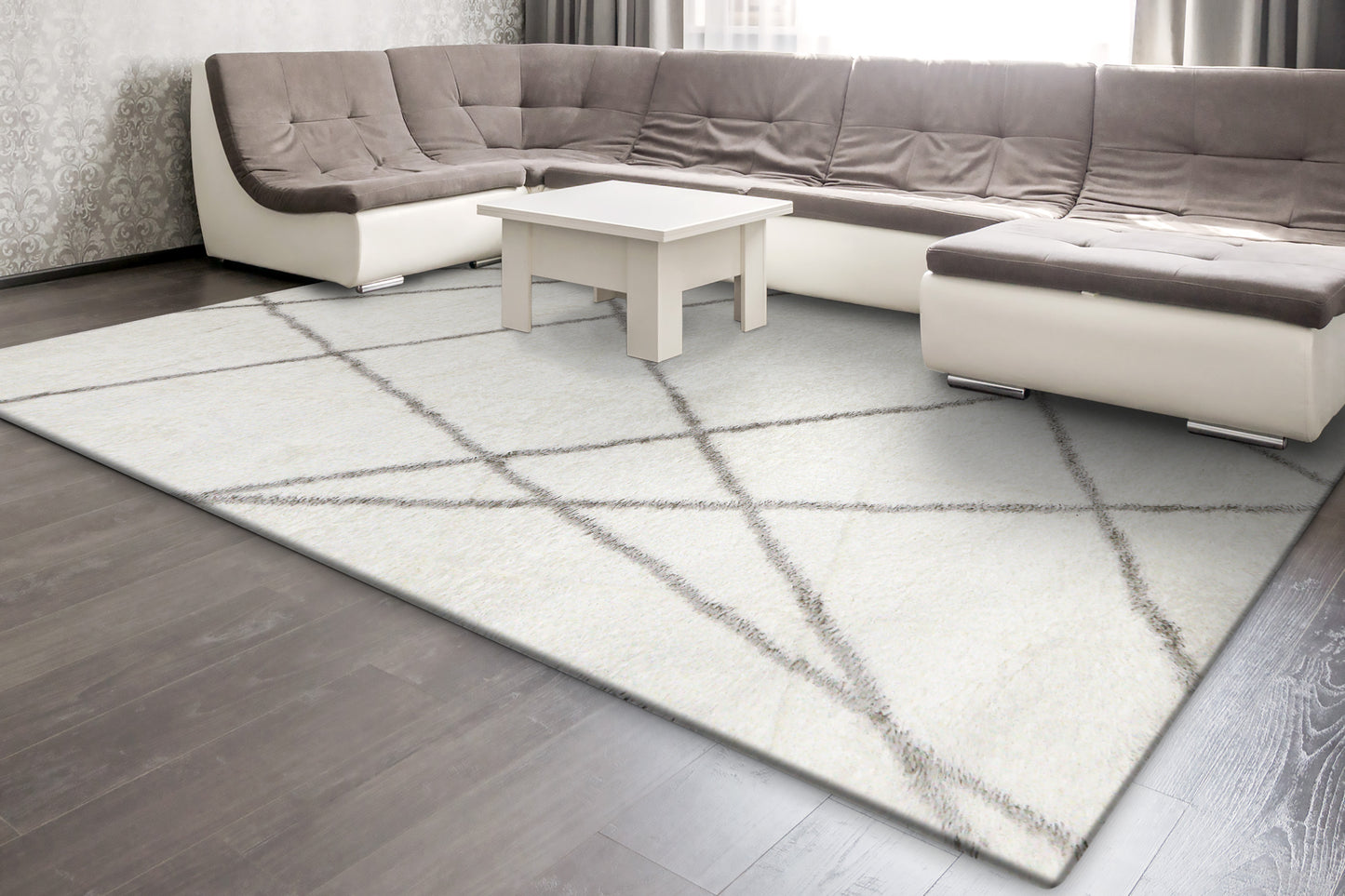 Jasmine Shaggy 3273-109 Cream/Grey Area Rug