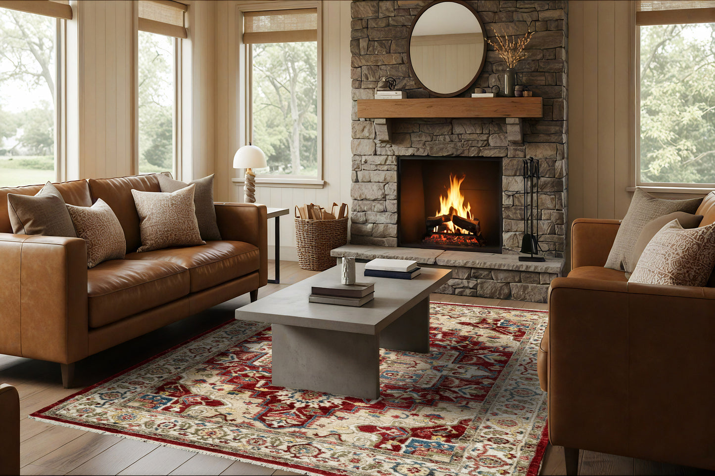 Adorn 130-6882 Ivory/Red Area Rug