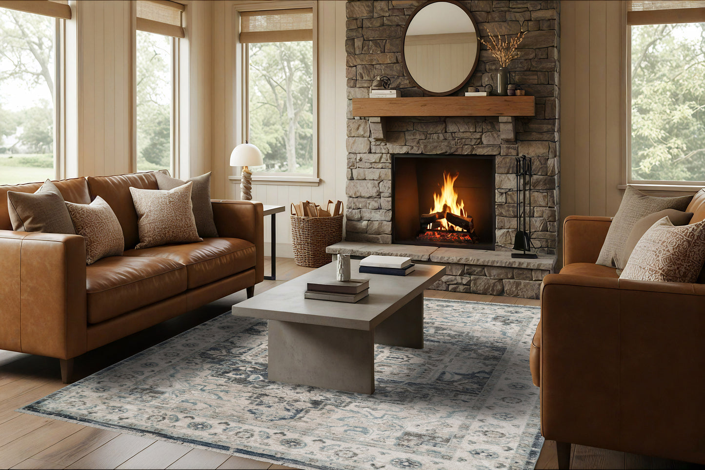 Adorn 590-6882 Blue/Cream Area Rug