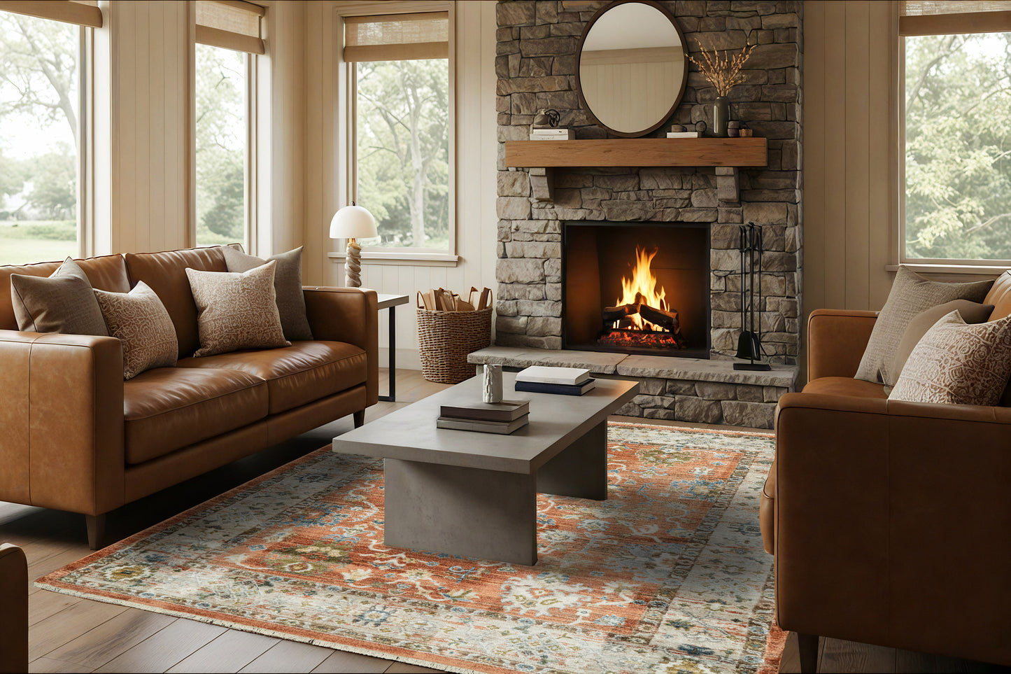 Adorn 619-6885 Rust/Ivory/Multi Area Rug