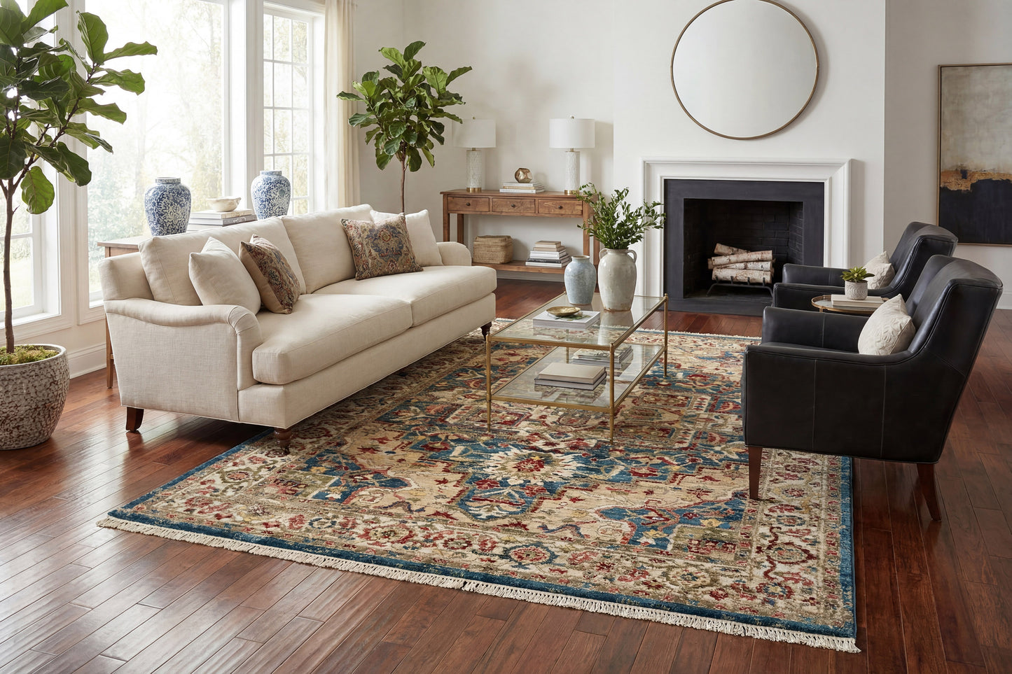 Adorn 530-6882 Navy/Red Area Rug