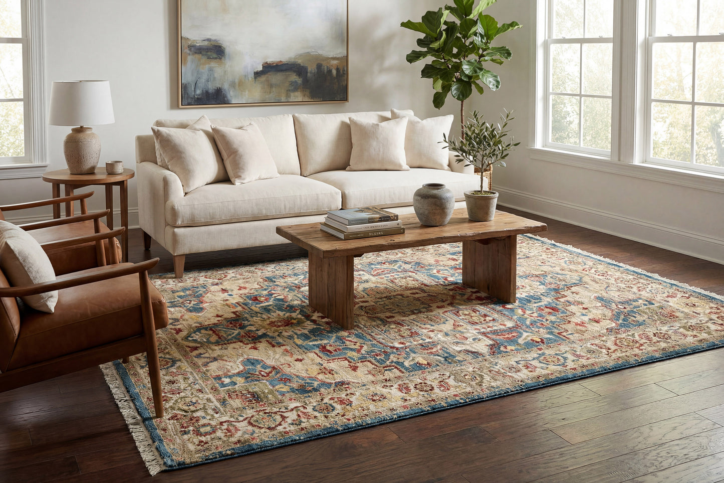 Adorn 530-6882 Navy/Red Area Rug