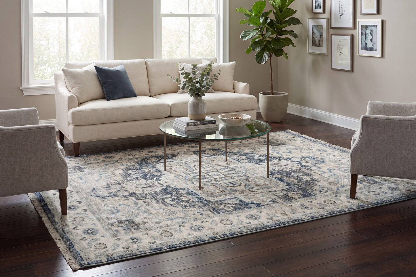 Adorn 590-6882 Blue/Cream Area Rug
