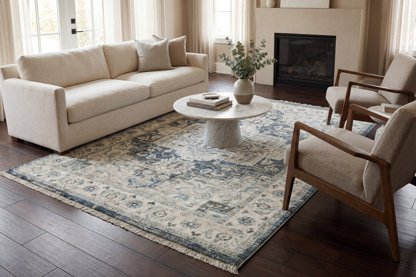 Adorn 590-6882 Blue/Cream Area Rug