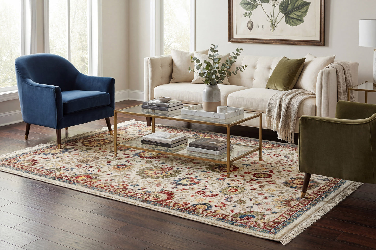 Adorn 130-6883 Ivory/Red Area Rug