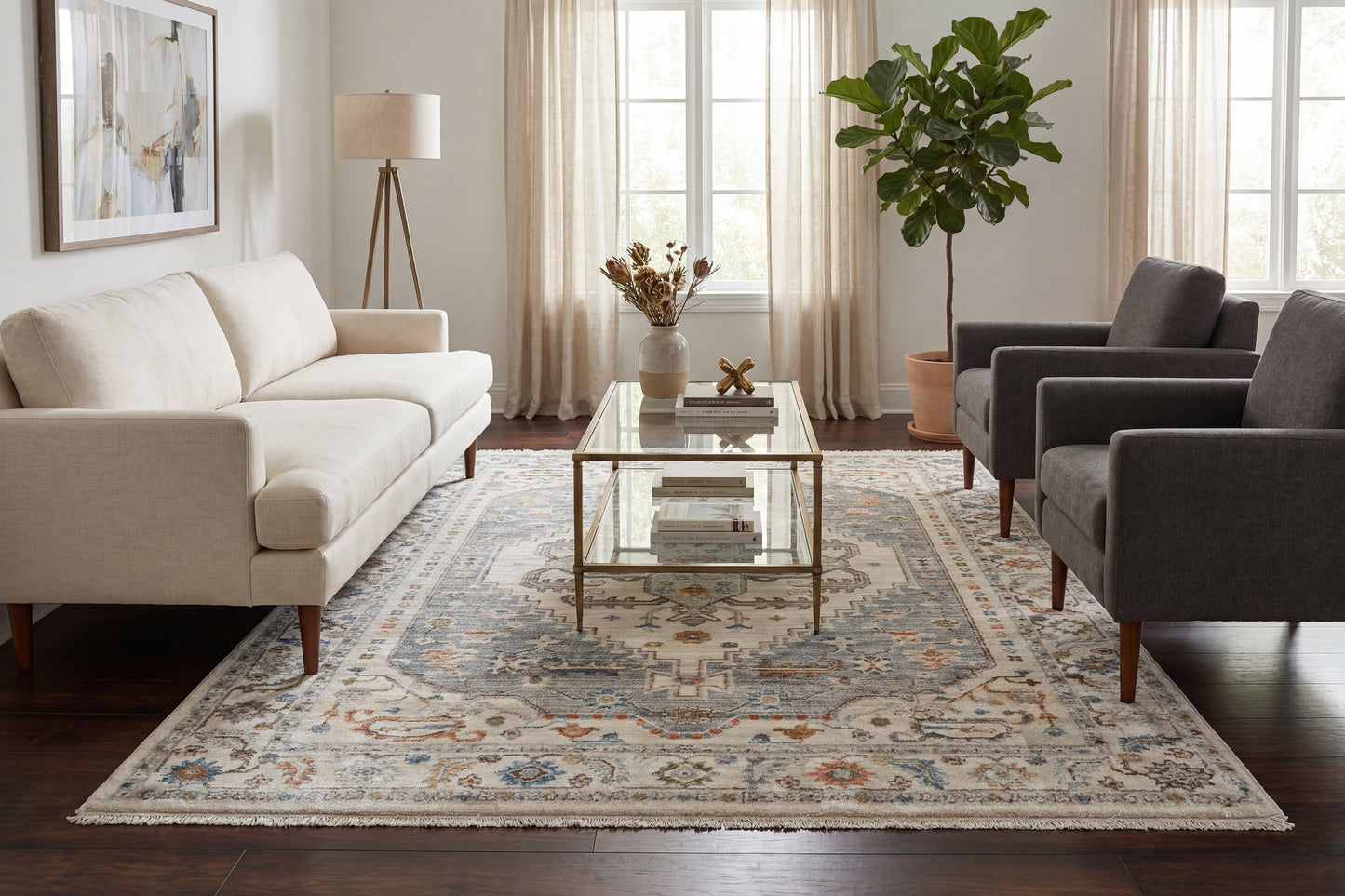 Adorn 199-6884 Cream/Grey Area Rug