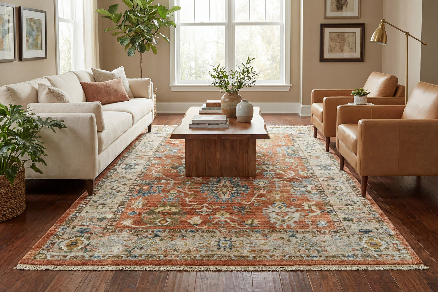 Adorn 619-6885 Rust/Ivory/Multi Area Rug
