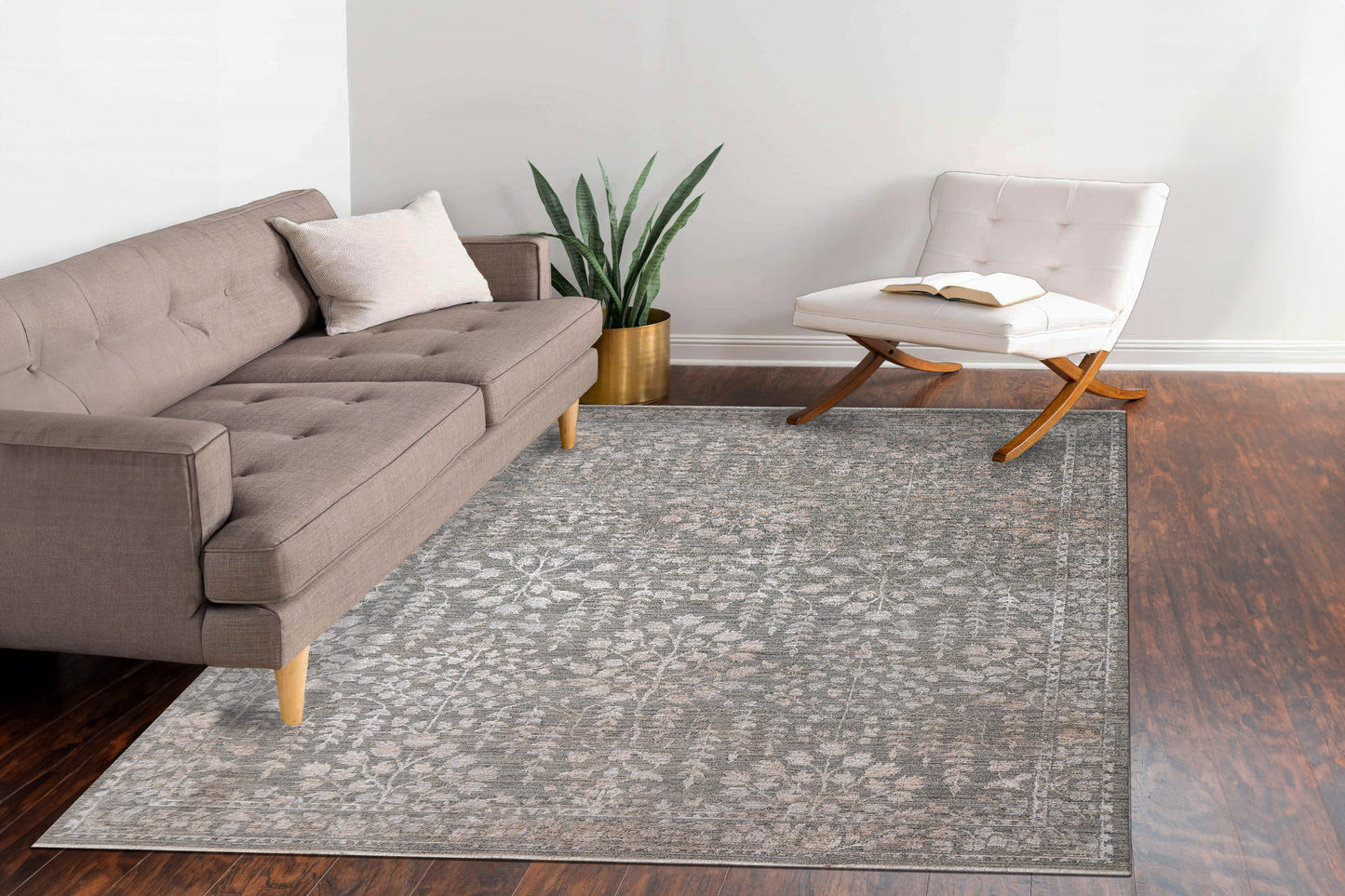 Kyra 13705-990 Grey/Dark Grey Area Rug