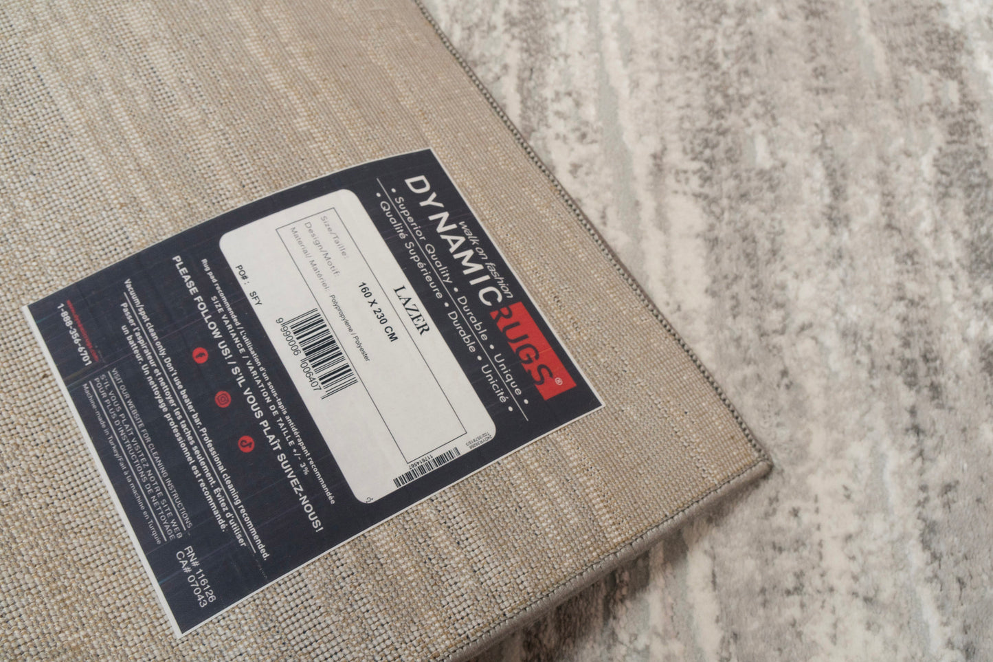 Lazer 12675-990 Grey/Dark Grey Area Rug
