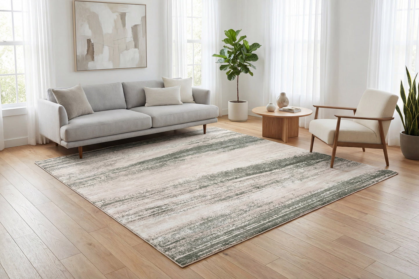 Lazer 12675-140 Cream/Green Area Rug