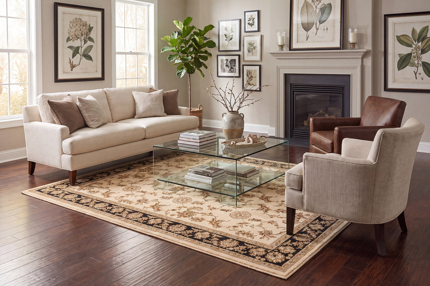 Legacy 58017-190 Ivory/Black Area Rug