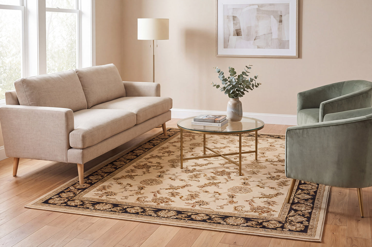 Legacy 58017-190 Ivory/Black Area Rug