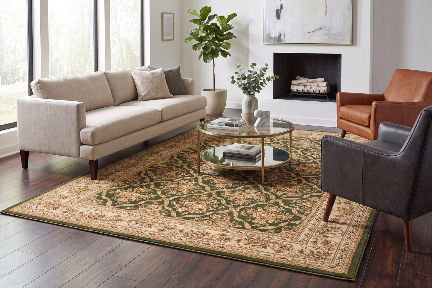 Legacy 58018-440 Green Area Rug
