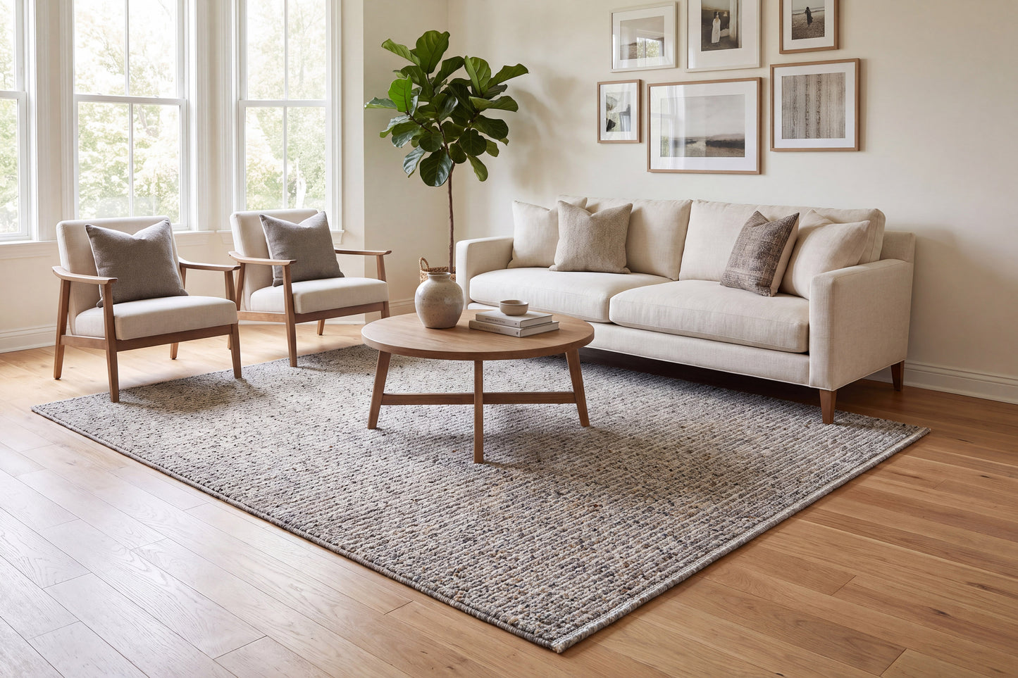 Leon 13602-980 Grey/Beige Area Rug