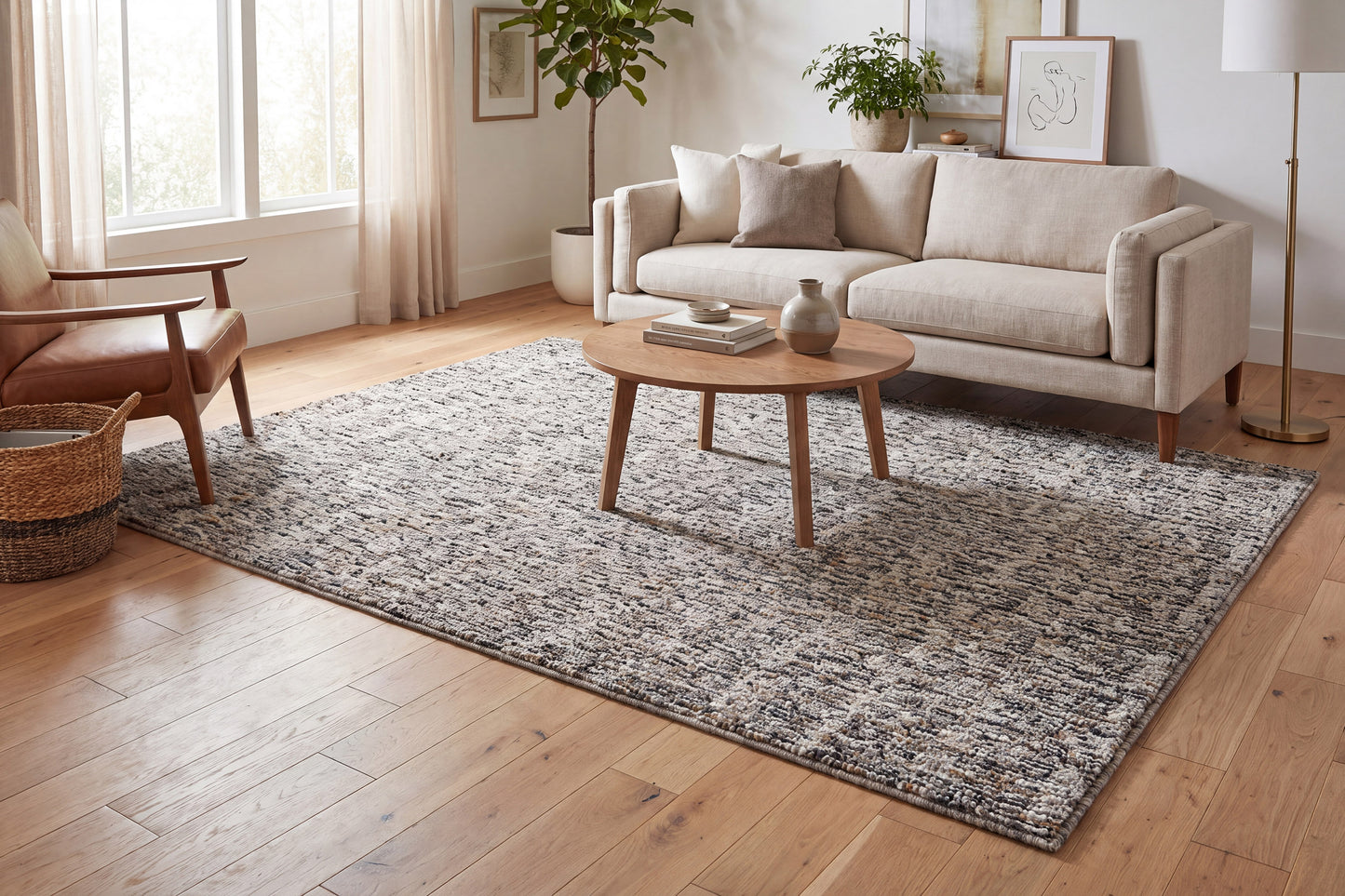 Leon 13609-919 Grey/Light Grey Area Rug