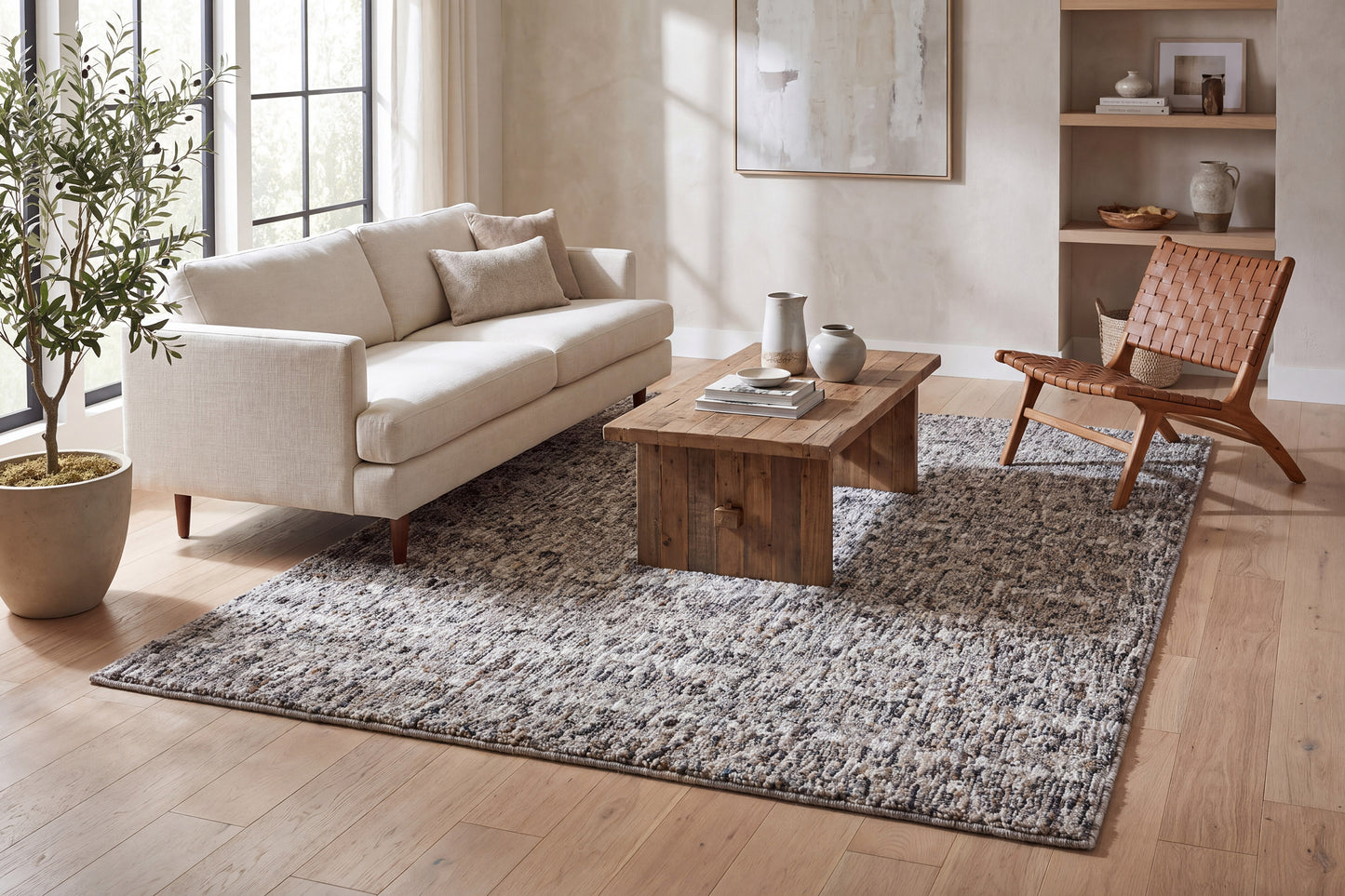 Leon 13609-919 Grey/Light Grey Area Rug