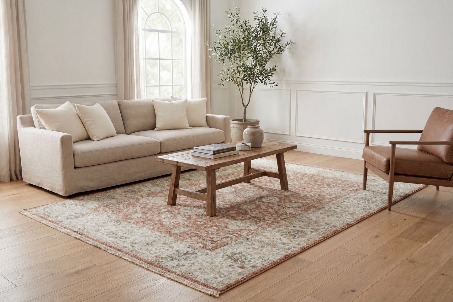 Luminous 17603-610 Rust/Cream Area Rug