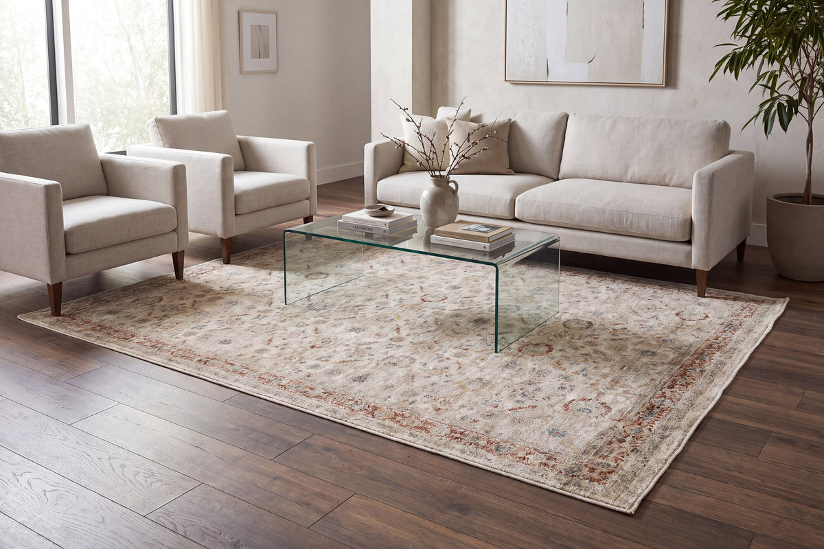 Luminous 17601-183 Cream/Beige/Red Area Rug