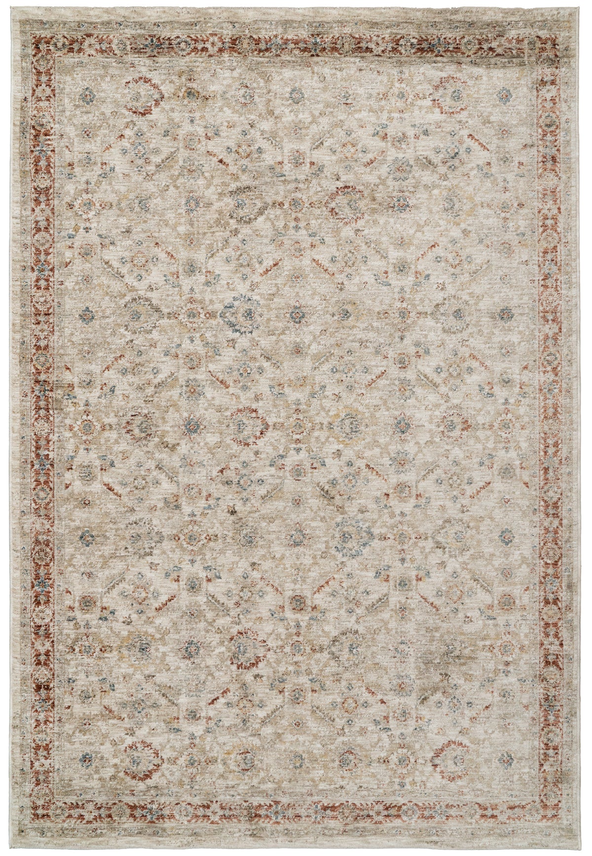 Luminous 17601-183 Cream/Beige/Red Area Rug