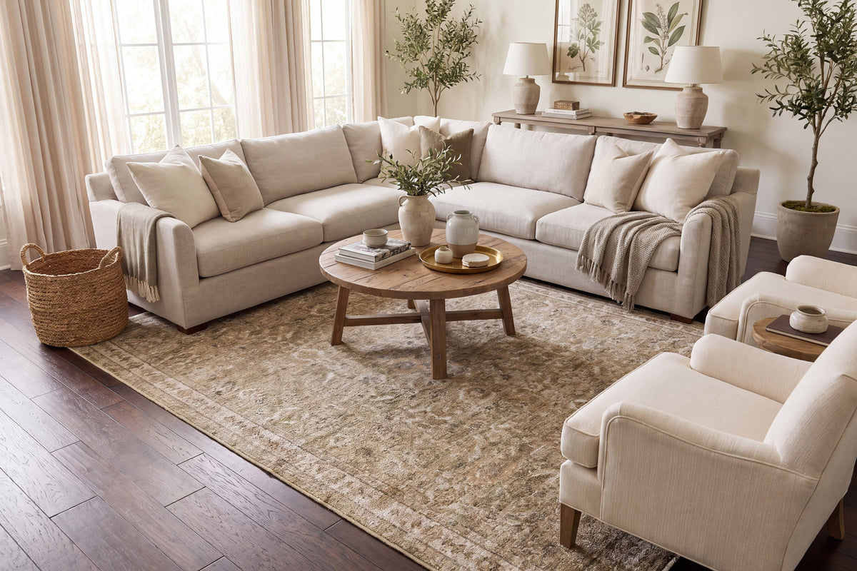 Luminous 17601-841 Beige/Green/Cream Area Rug