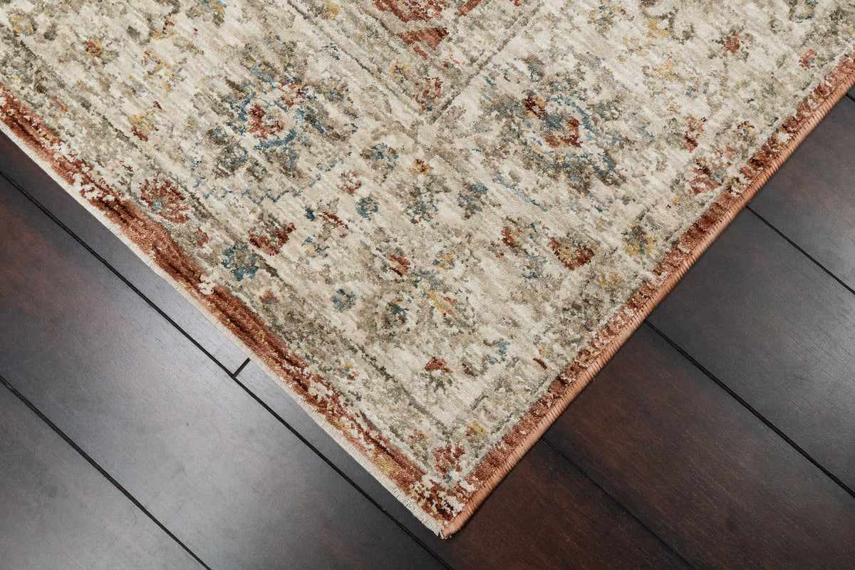Luminous 17603-610 Rust/Cream Area Rug