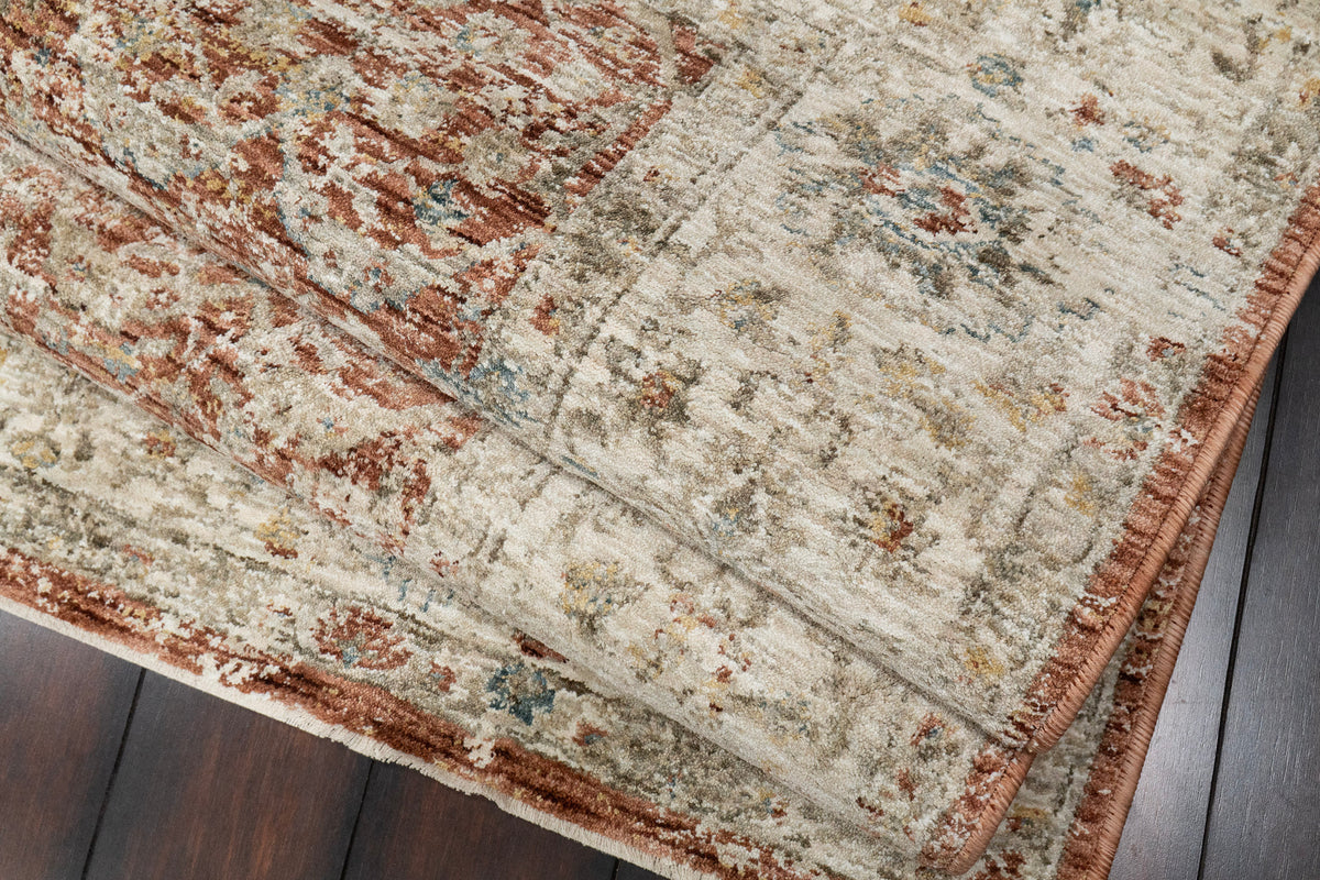 Luminous 17603-610 Rust/Cream Area Rug