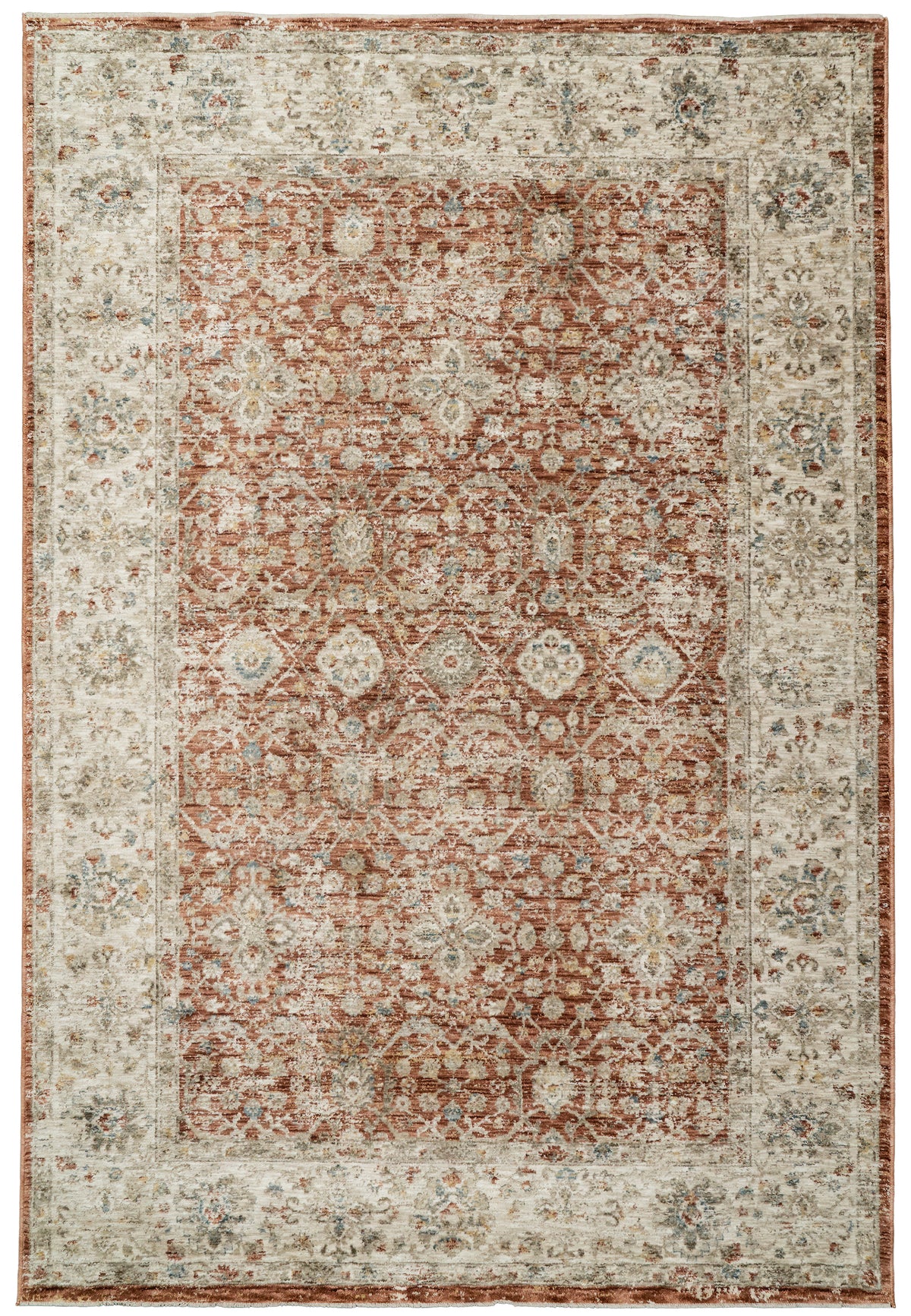Luminous 17603-610 Rust/Cream Area Rug