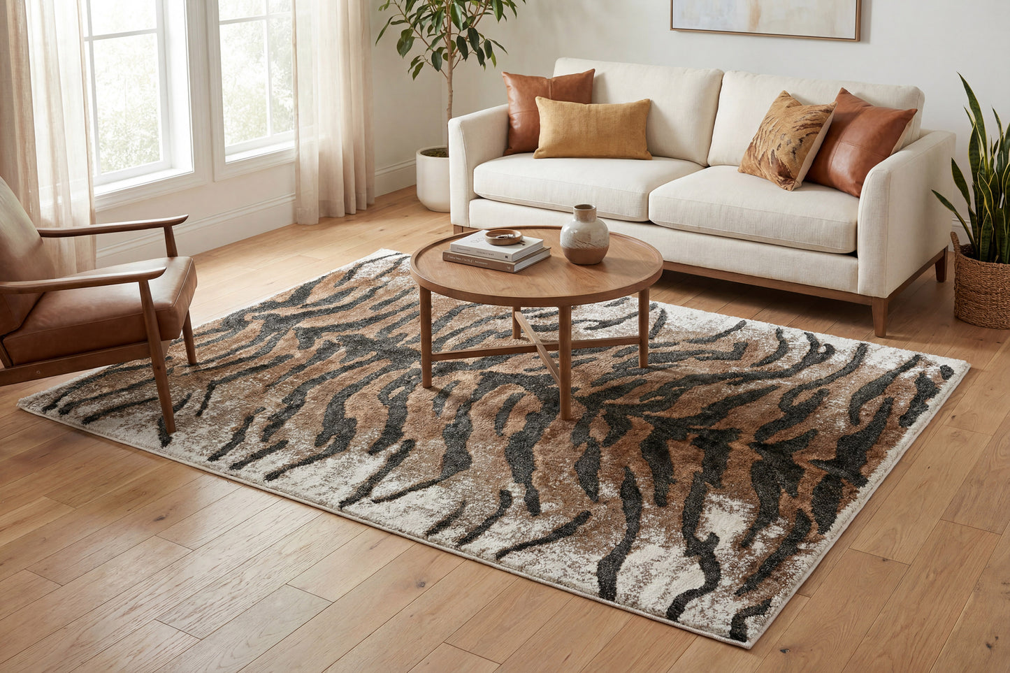 Masai 14100-6262 Brown/Black Area Rug