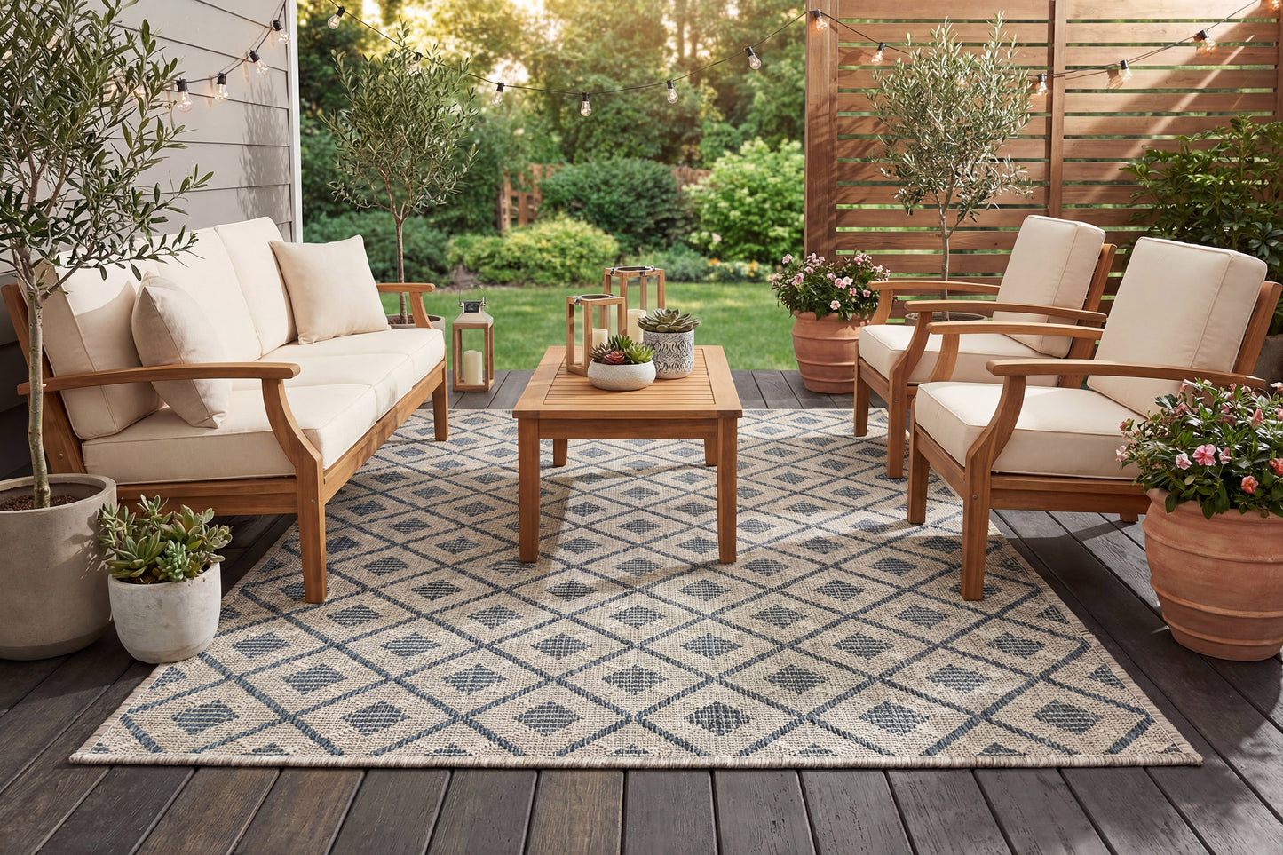 Melissa 4232-950 Grey/Blue Area Rug
