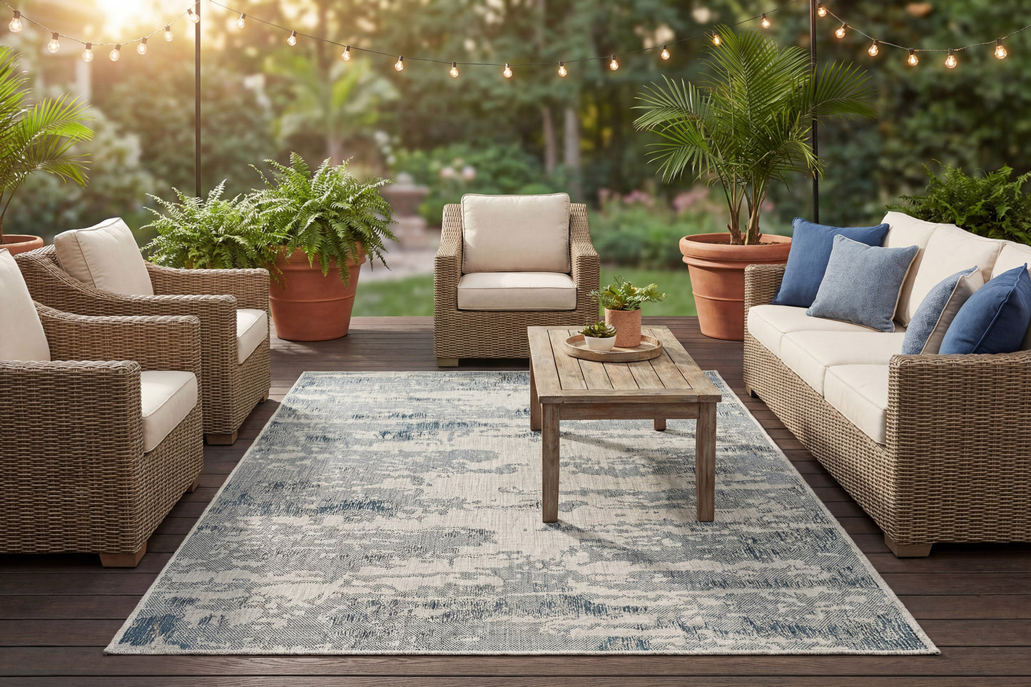 Melissa 4234-950 Grey/Blue Area Rug