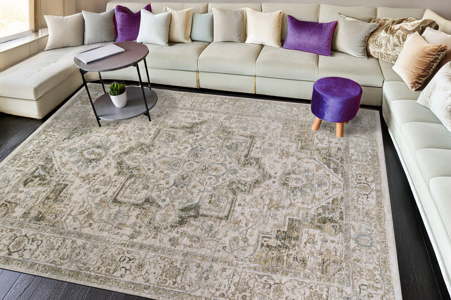 Milano 12501-980 Grey/Beige Area Rug