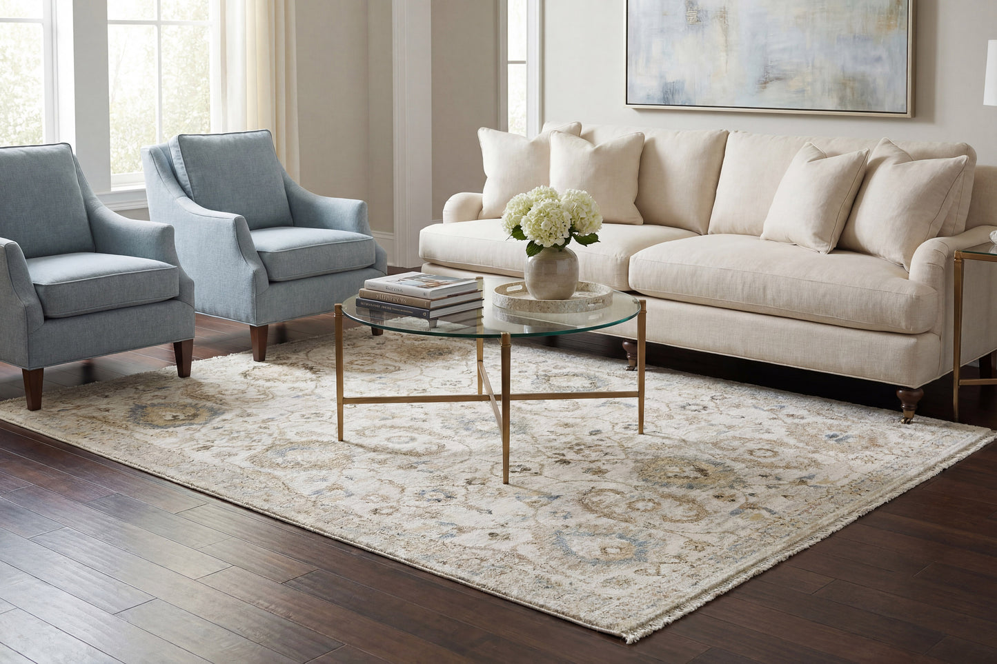 Milano 12500-989 Grey/Beige/Dark Grey Area Rug