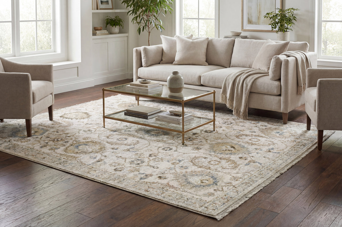 Milano 12500-989 Grey/Beige/Dark Grey Area Rug